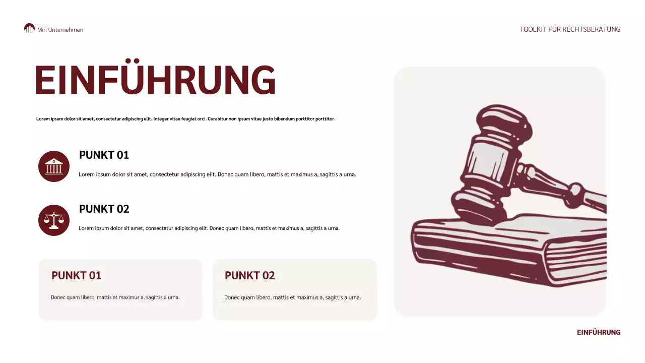 kastanienbraune klassische juristische Präsentation