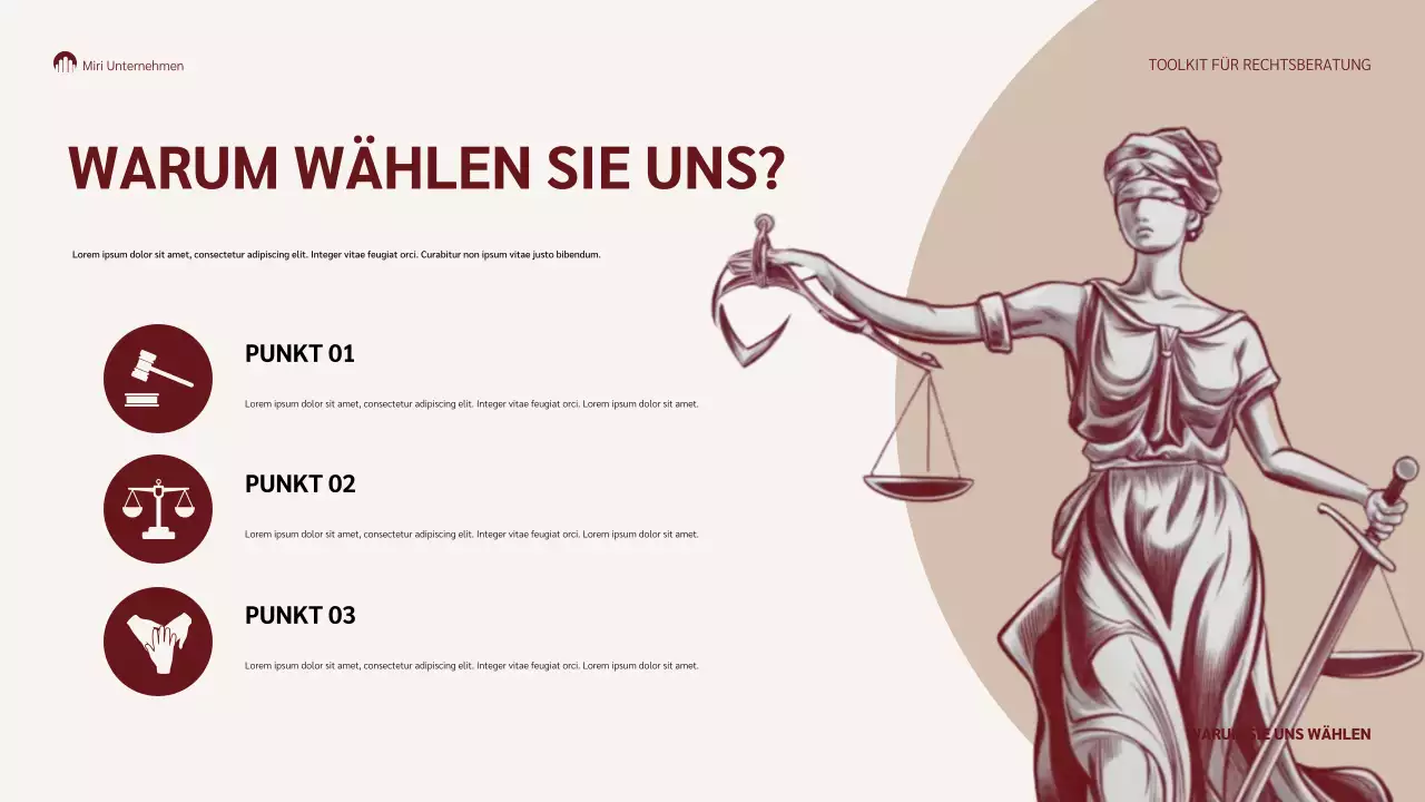 kastanienbraune klassische juristische Präsentation