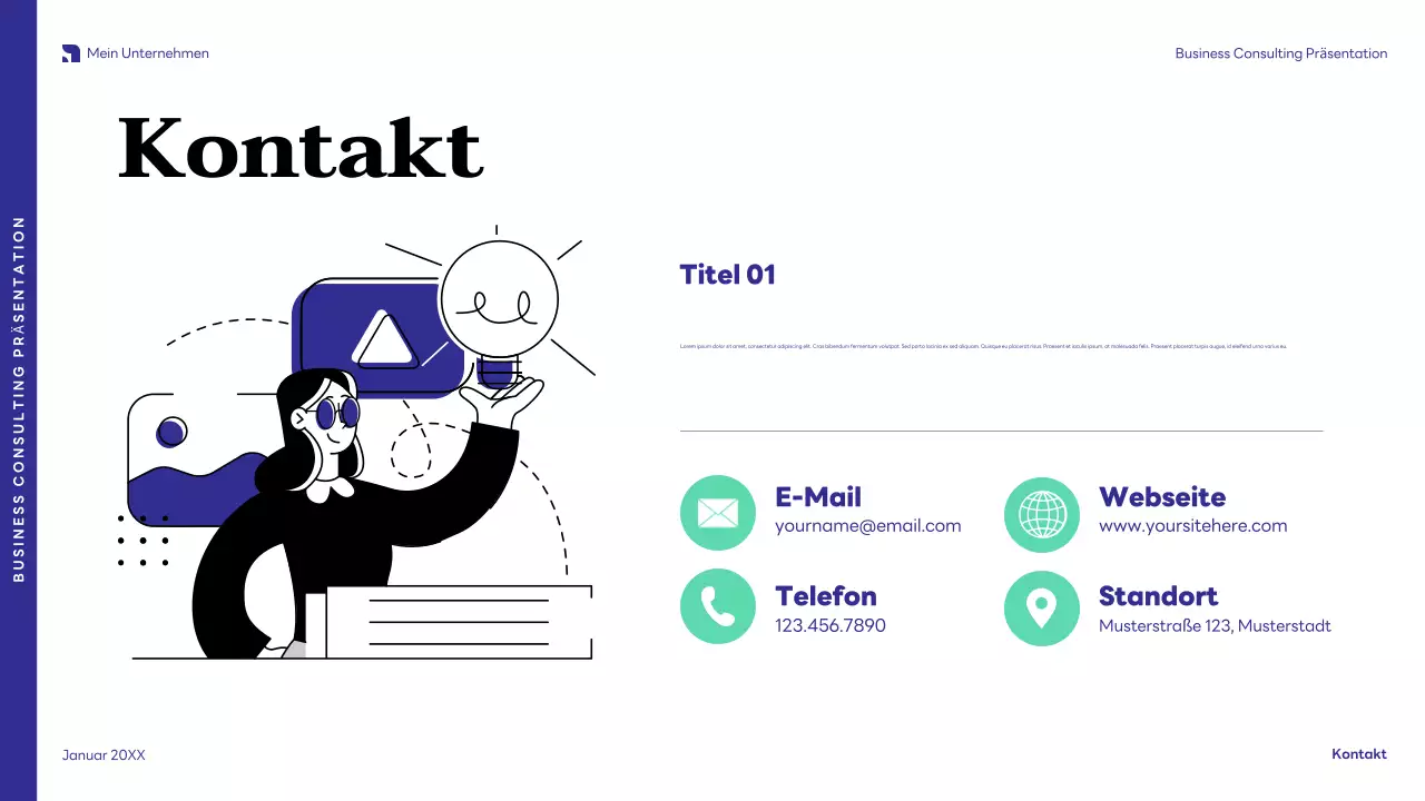 blaue moderne Business-Präsentation