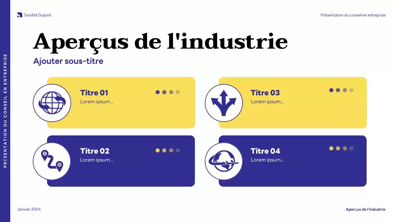 Présentation d'entreprise moderne de couleur bleue