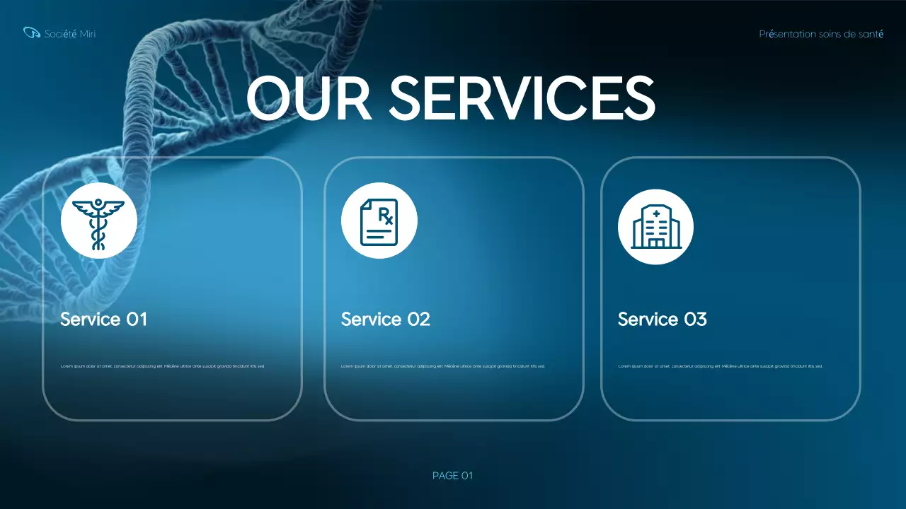 présentation des soins de santé modernes bleus