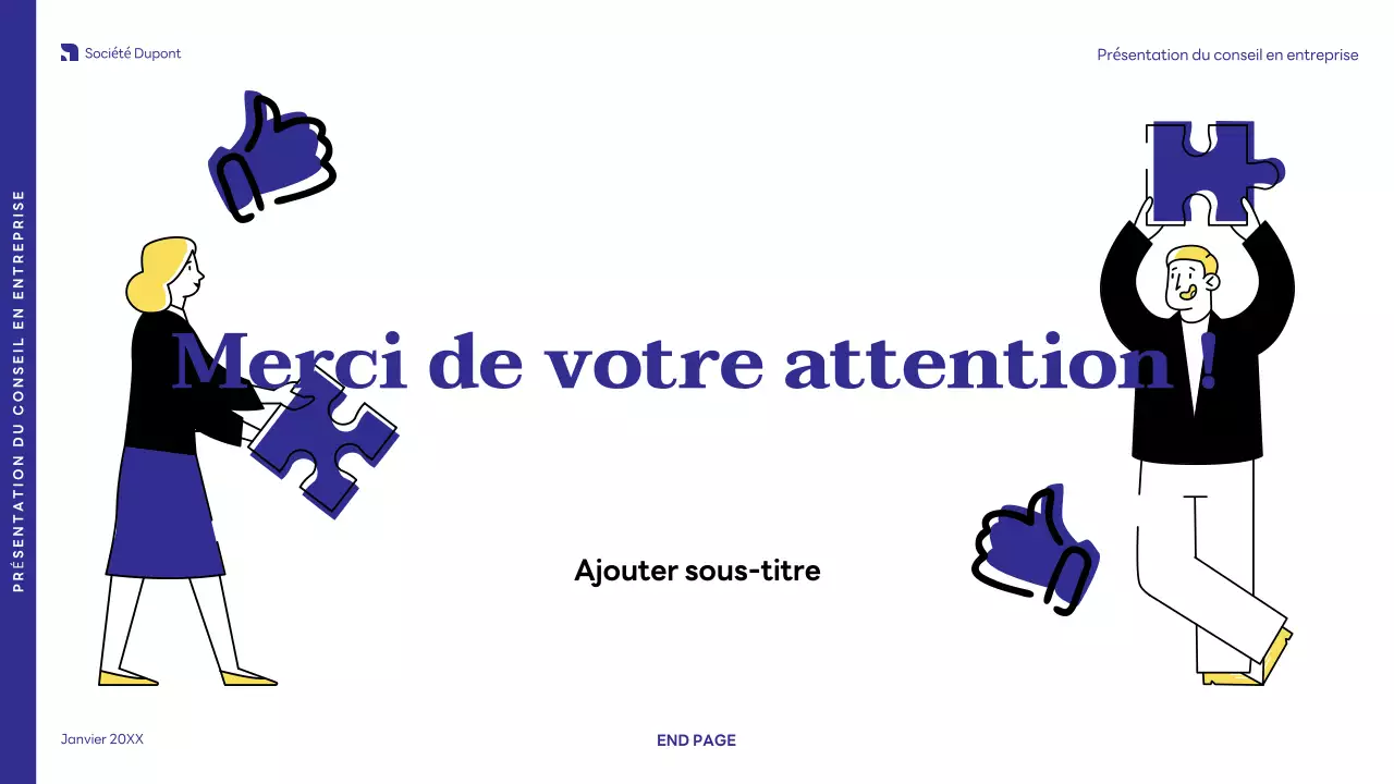 Présentation d'entreprise moderne de couleur bleue