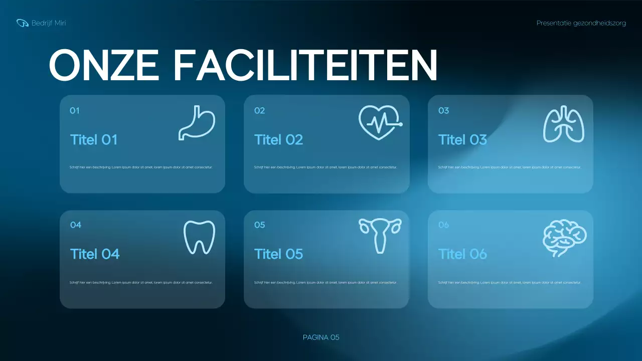 presentatie blauwe moderne gezondheidszorg