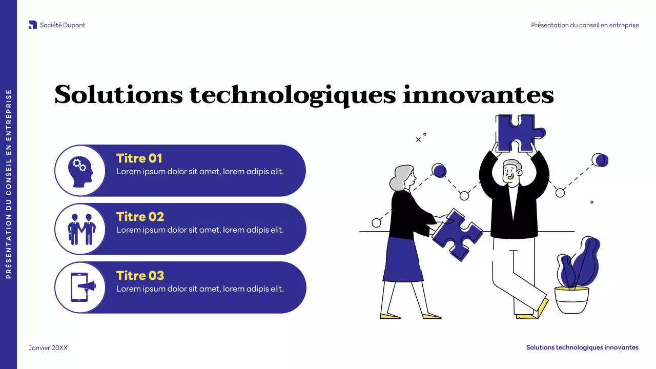 Présentation d'entreprise moderne de couleur bleue