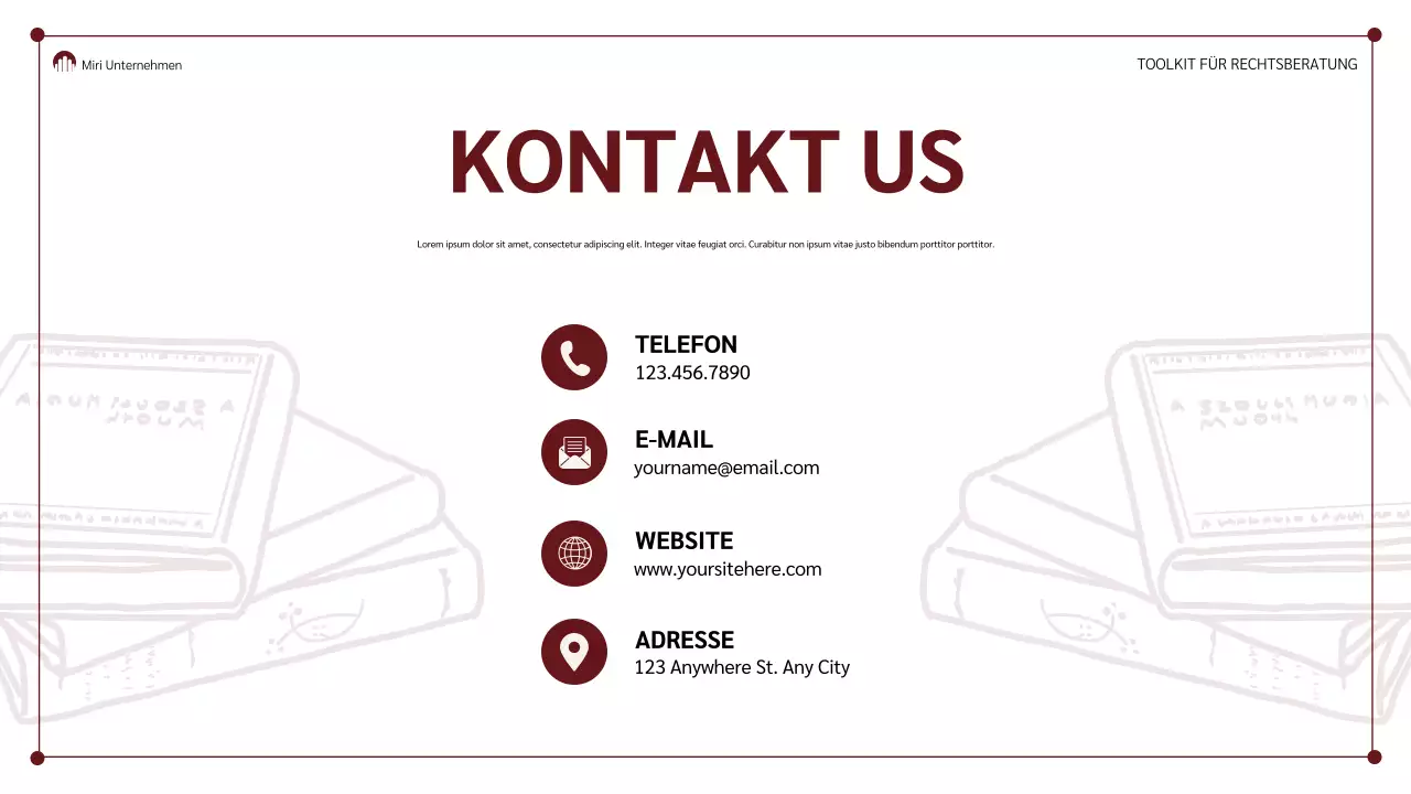 kastanienbraune klassische juristische Präsentation