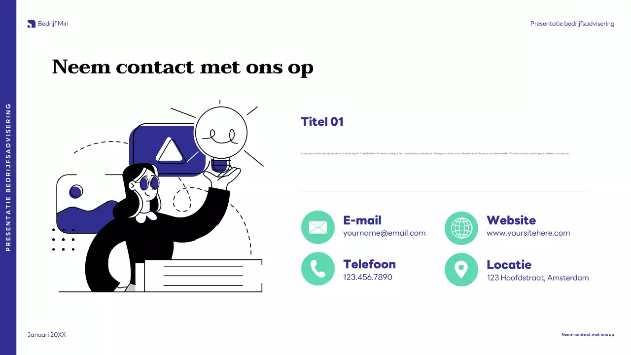 blauwe moderne bedrijfspresentatie