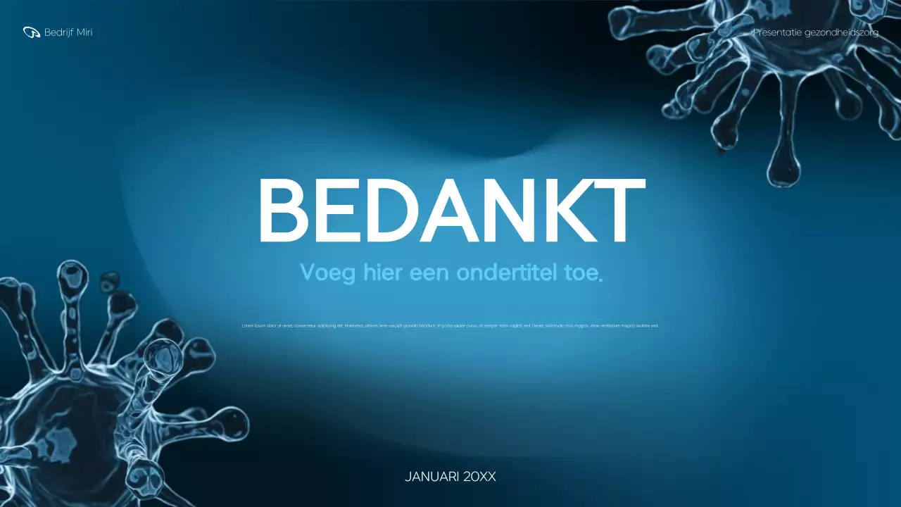 presentatie blauwe moderne gezondheidszorg