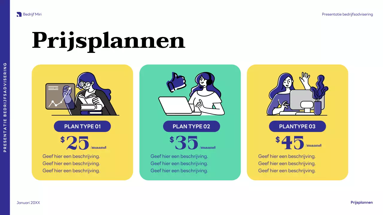 blauwe moderne bedrijfspresentatie
