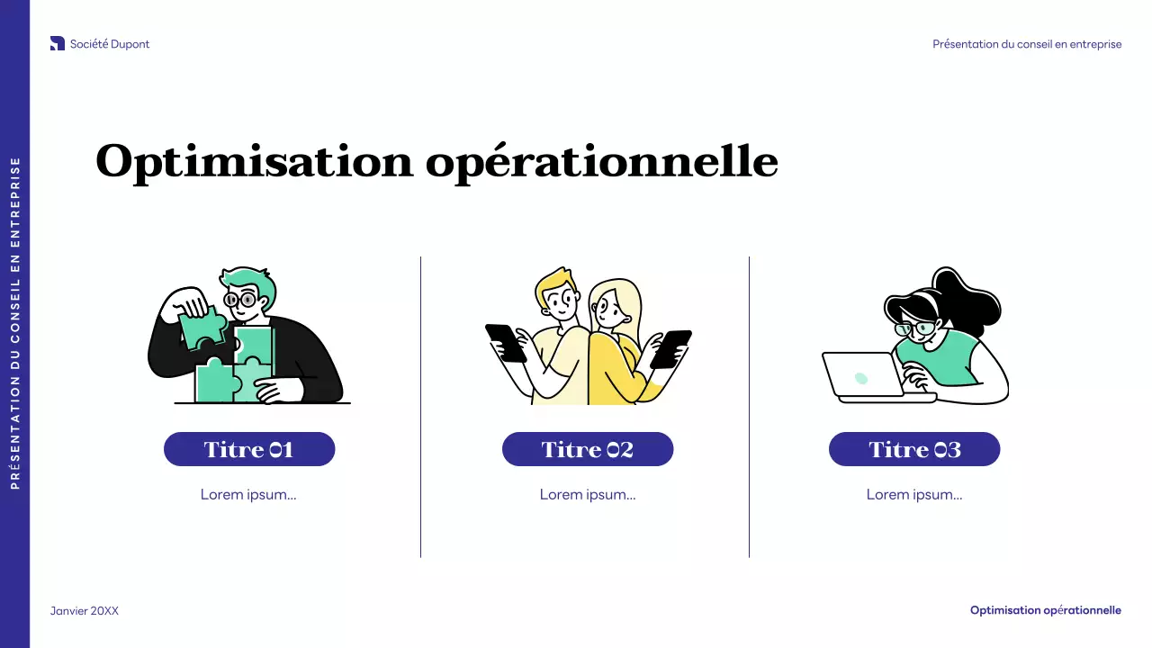 Présentation d'entreprise moderne de couleur bleue