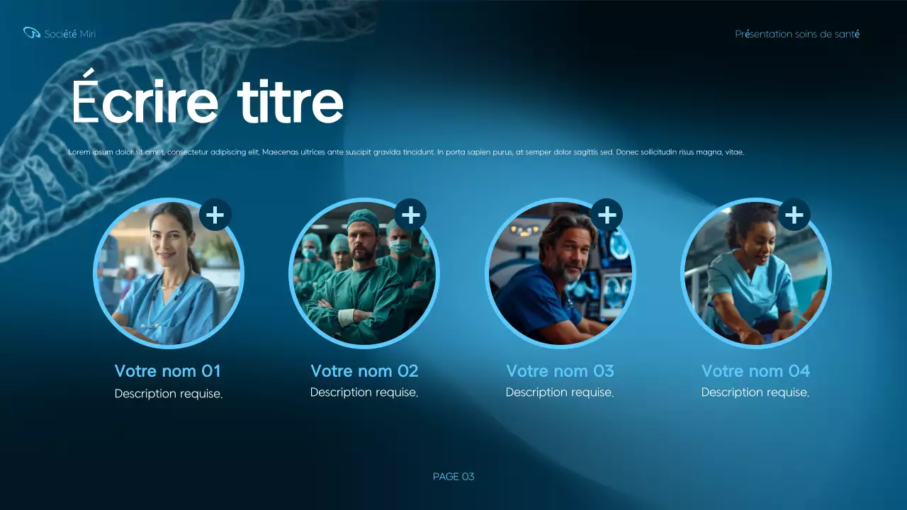 présentation des soins de santé modernes bleus