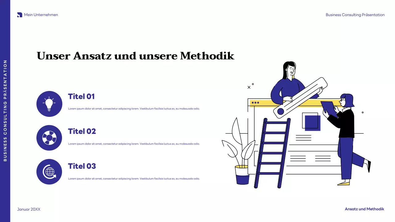 blaue moderne Business-Präsentation