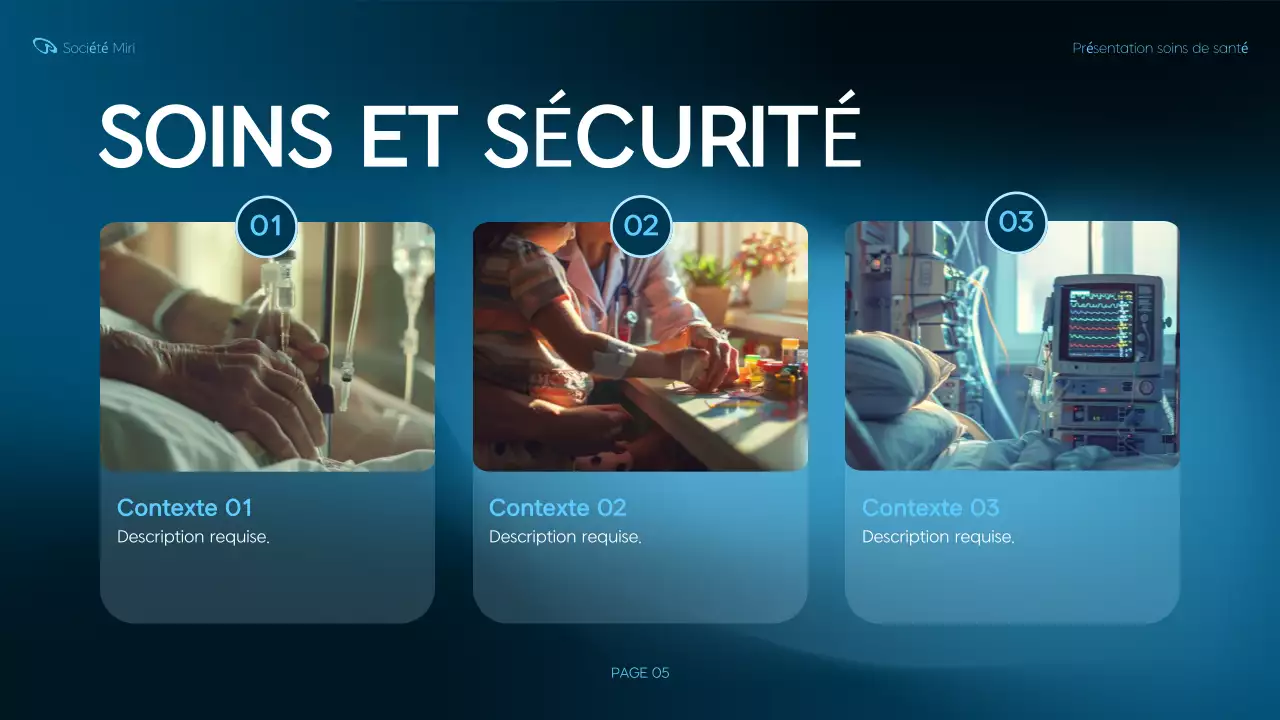 présentation des soins de santé modernes bleus