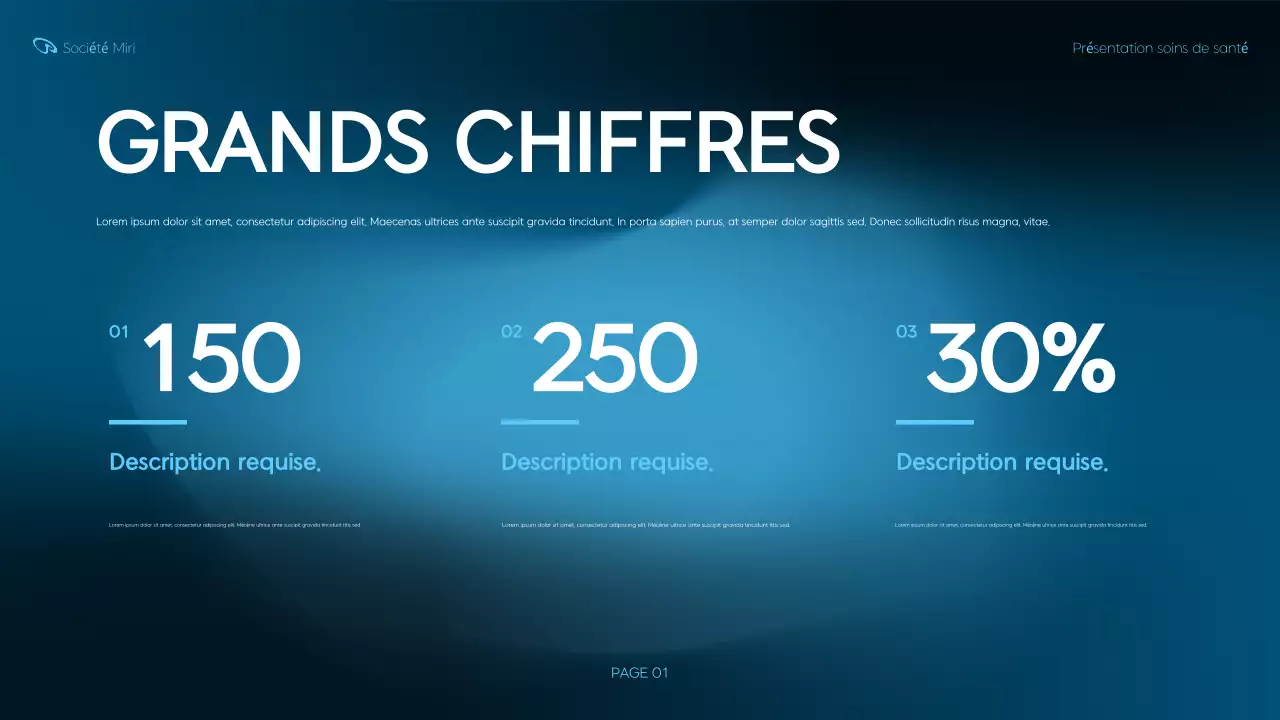 présentation des soins de santé modernes bleus