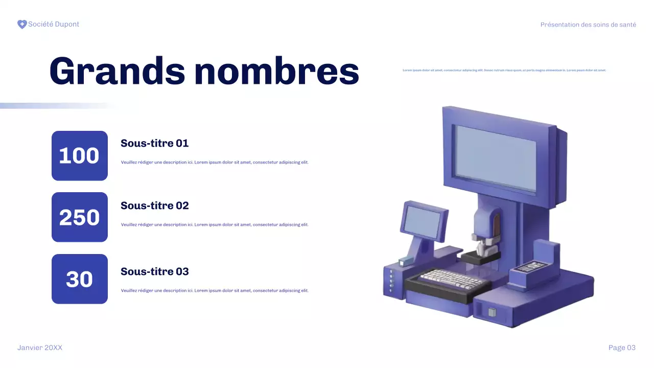 présentation de la marine sur les soins de santé modernes