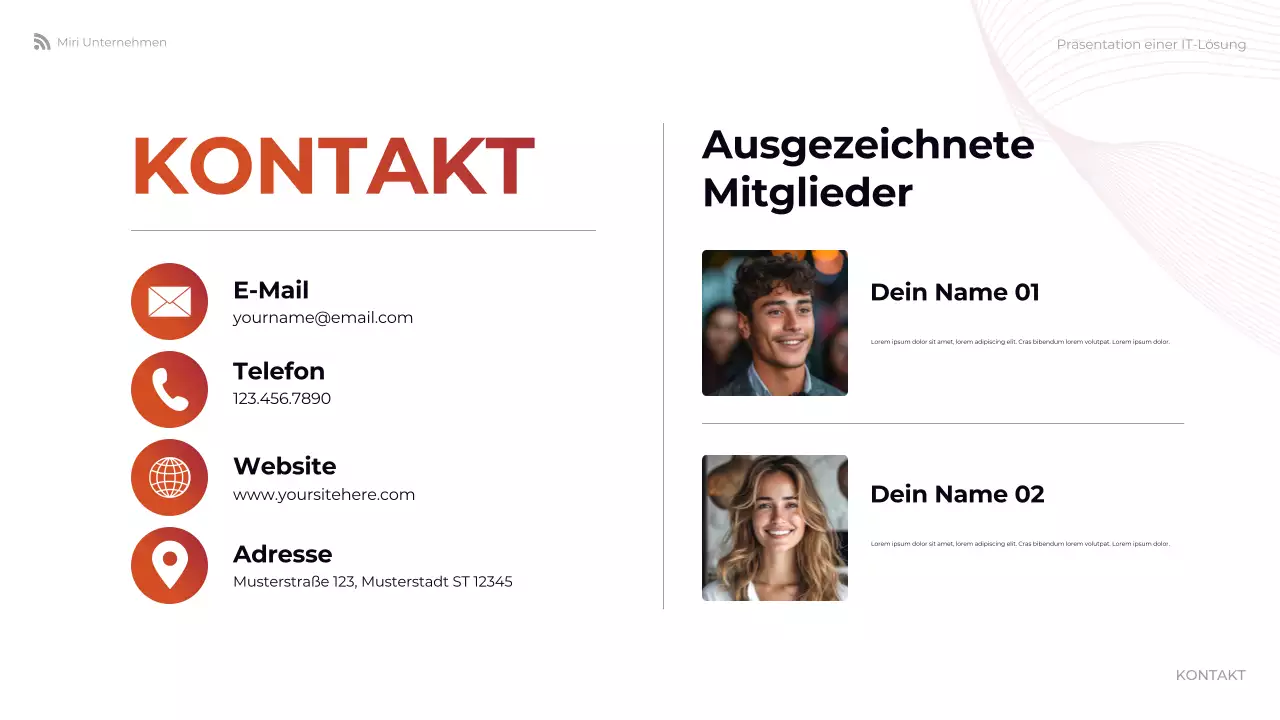 orange moderne IT-Präsentation