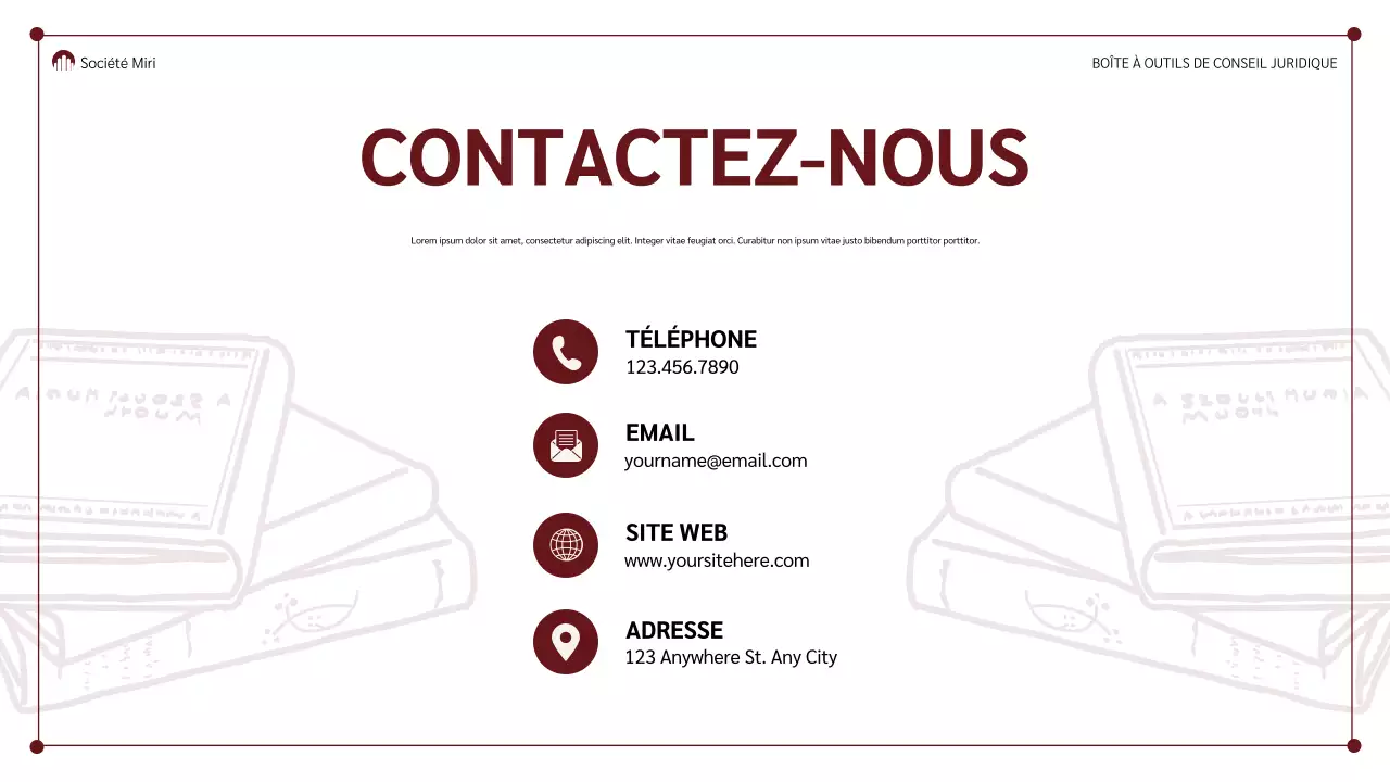 présentation juridique classique marron