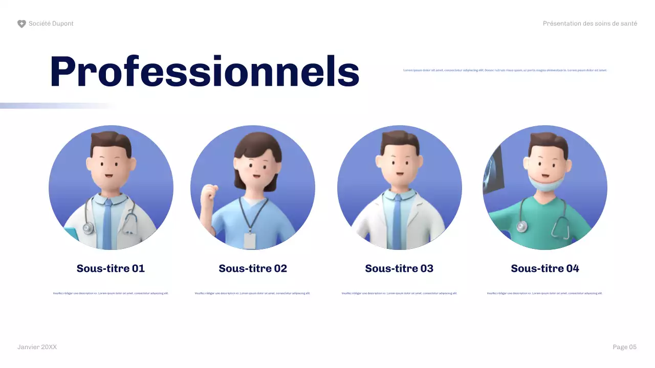 présentation de la marine sur les soins de santé modernes