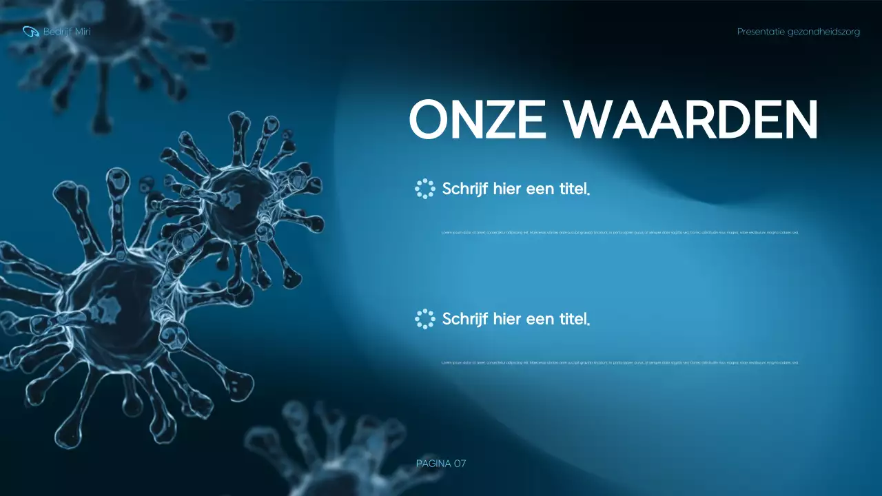 presentatie blauwe moderne gezondheidszorg