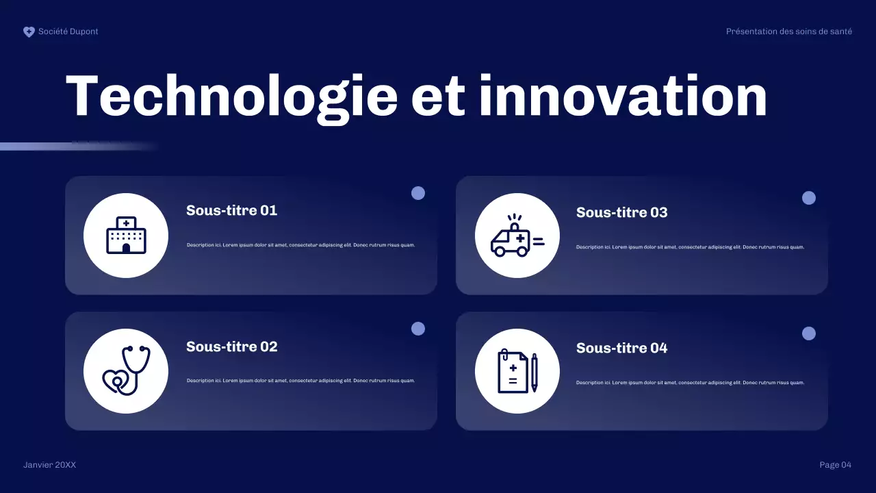 présentation de la marine sur les soins de santé modernes