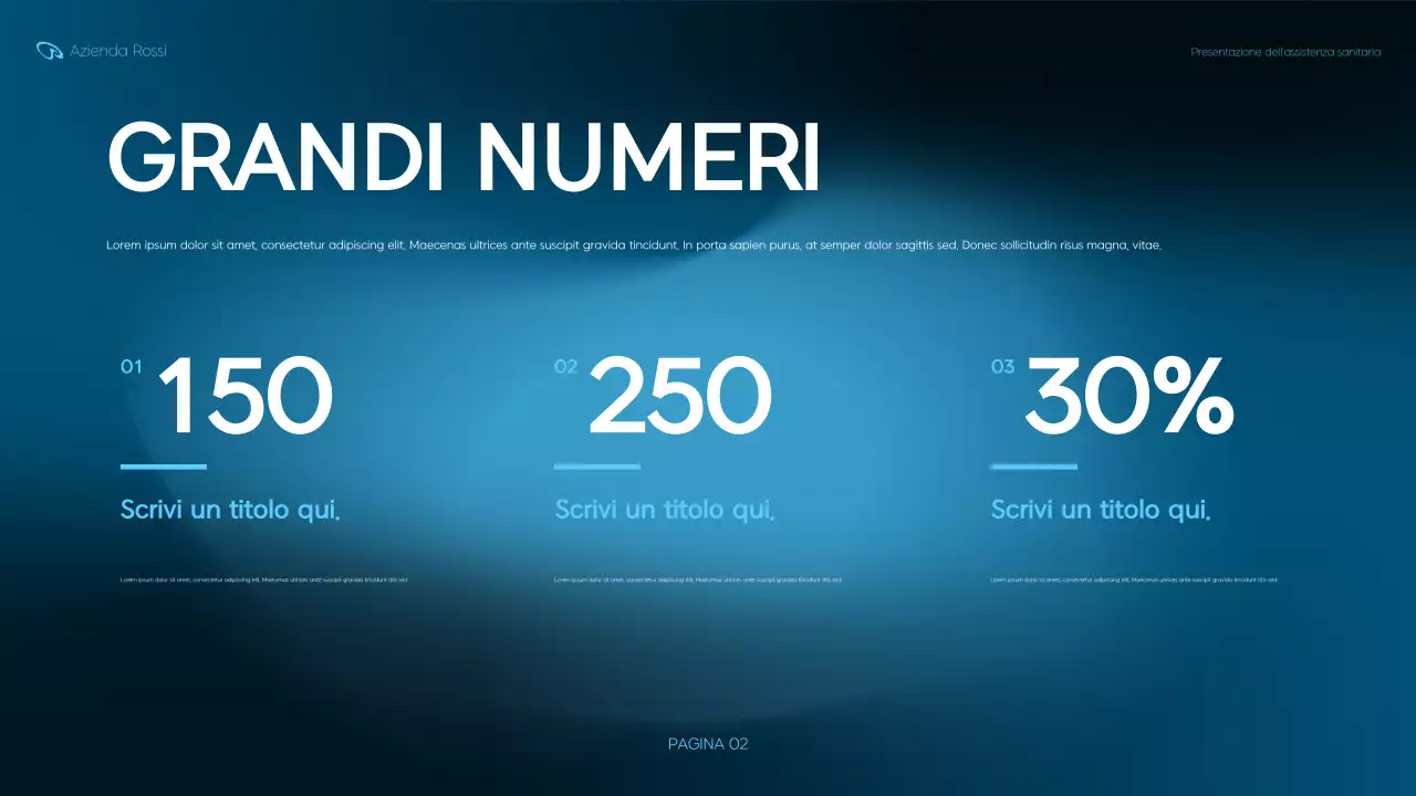 presentazione della sanità moderna blu