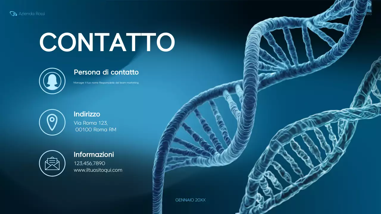 presentazione della sanità moderna blu