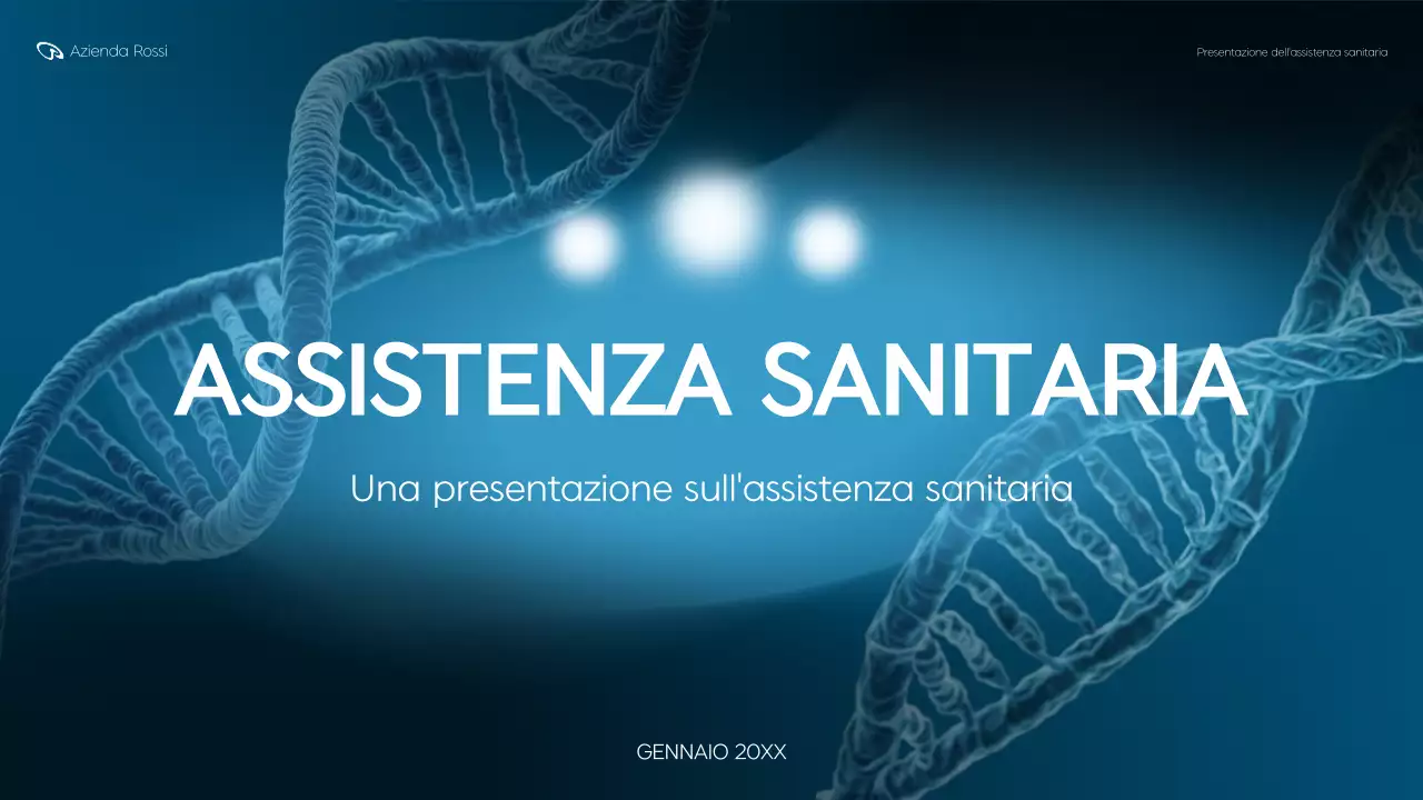 presentazione della sanità moderna blu