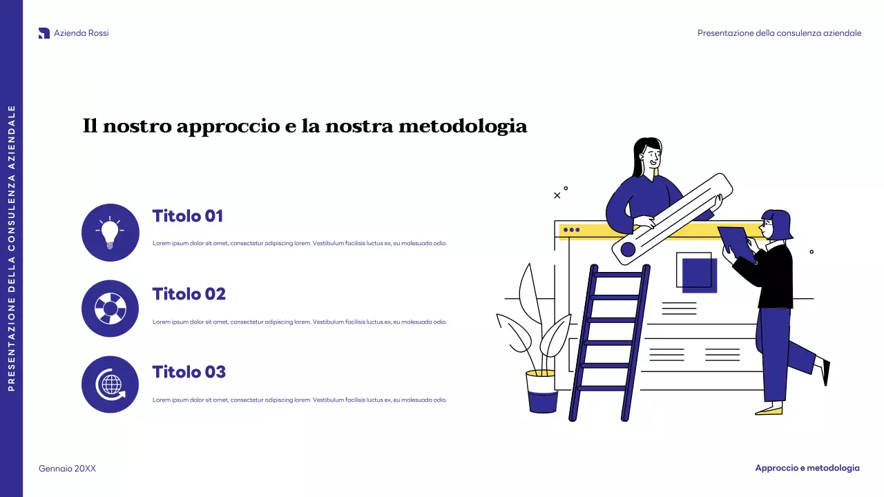 presentazione aziendale moderna blu