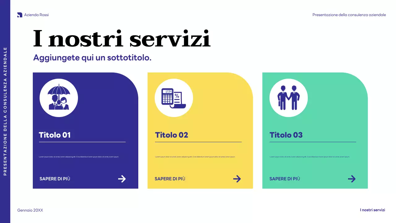 presentazione aziendale moderna blu