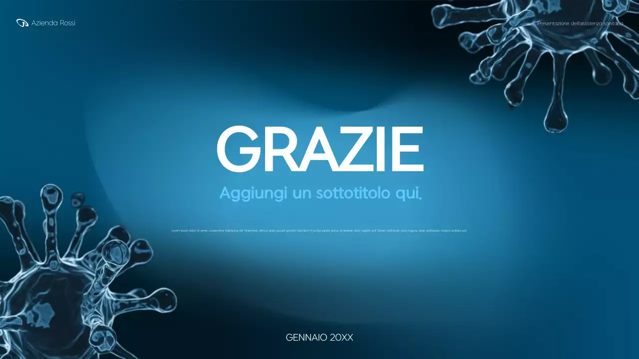 presentazione della sanità moderna blu