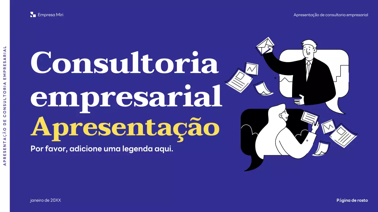 apresentação de empresa moderna azul