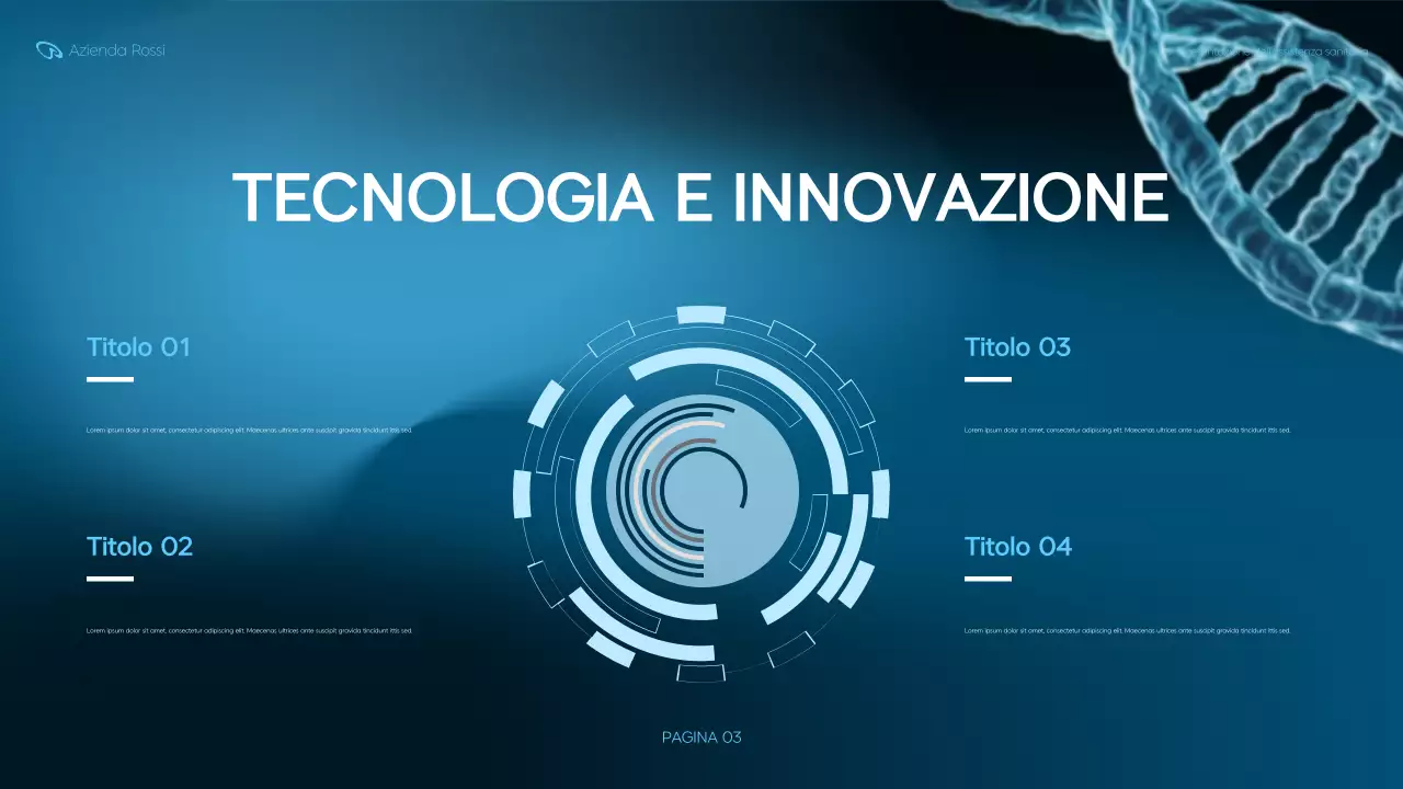 presentazione della sanità moderna blu