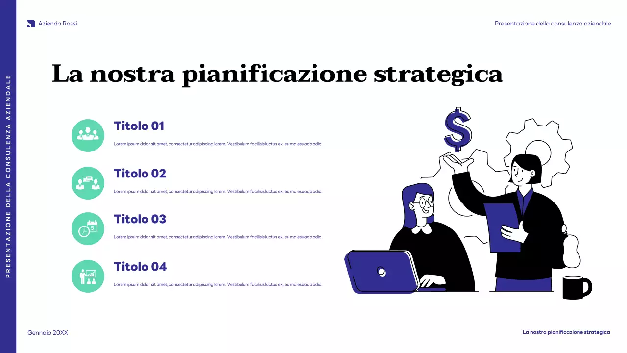 presentazione aziendale moderna blu