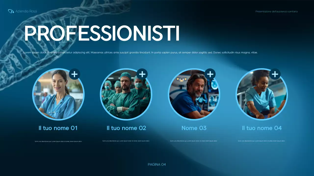 presentazione della sanità moderna blu