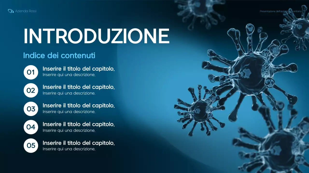 presentazione della sanità moderna blu