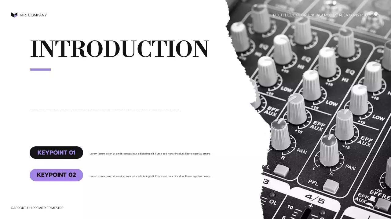 présentation de l'agence moderne en violet