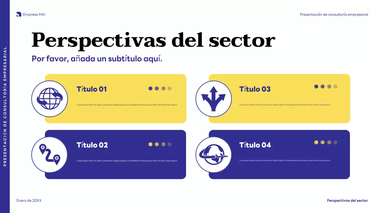 presentación de empresa moderna azul