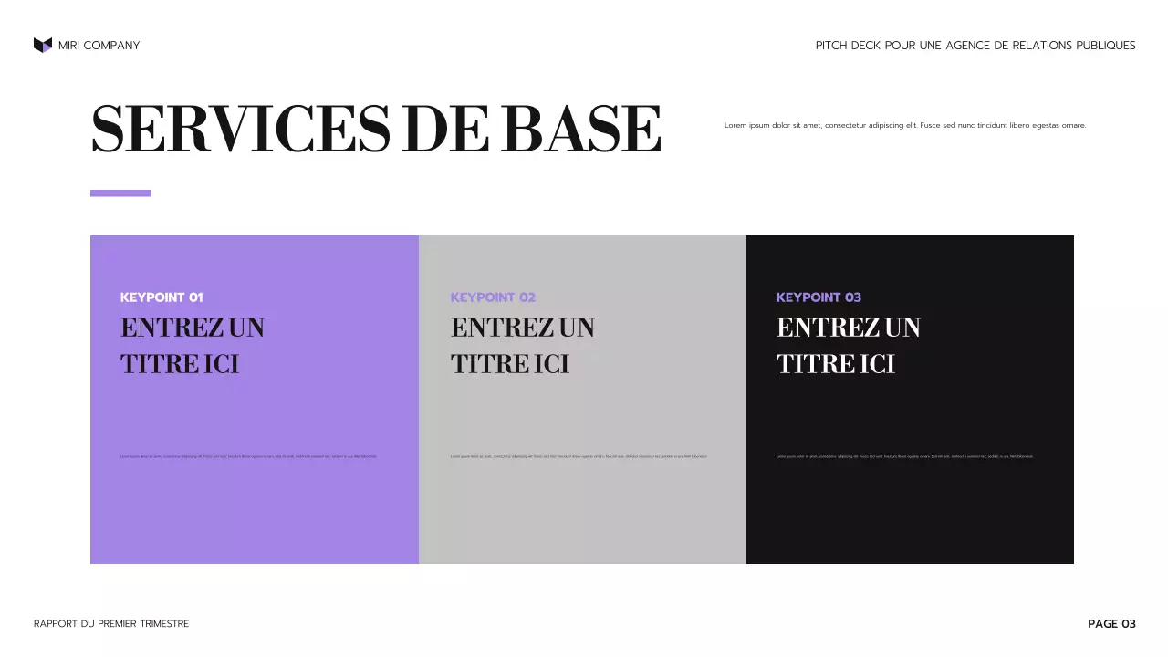 présentation de l'agence moderne en violet
