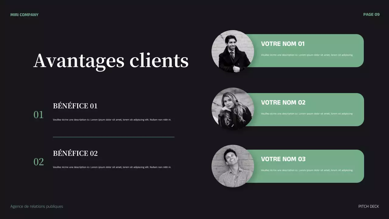 résumé vert présentation de l'entreprise