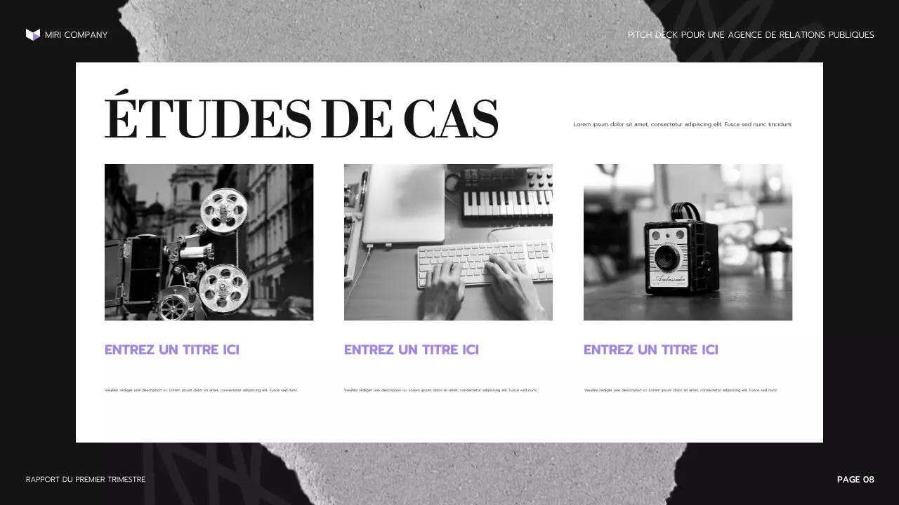 présentation de l'agence moderne en violet