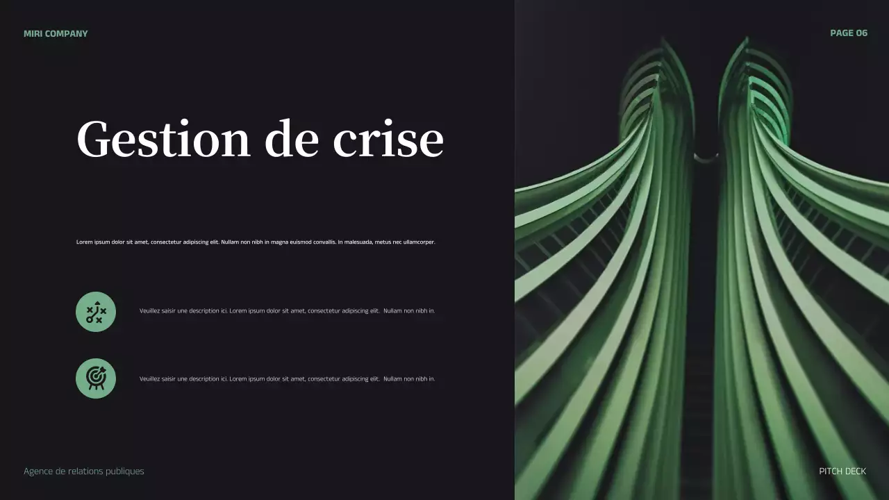 résumé vert présentation de l'entreprise