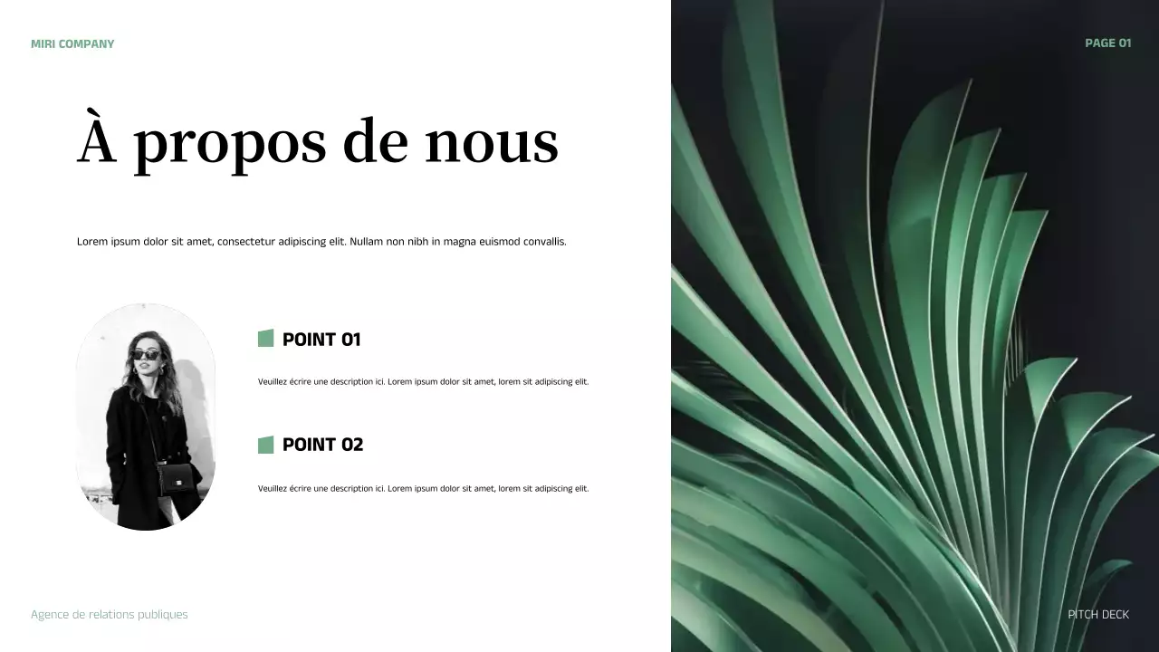 résumé vert présentation de l'entreprise