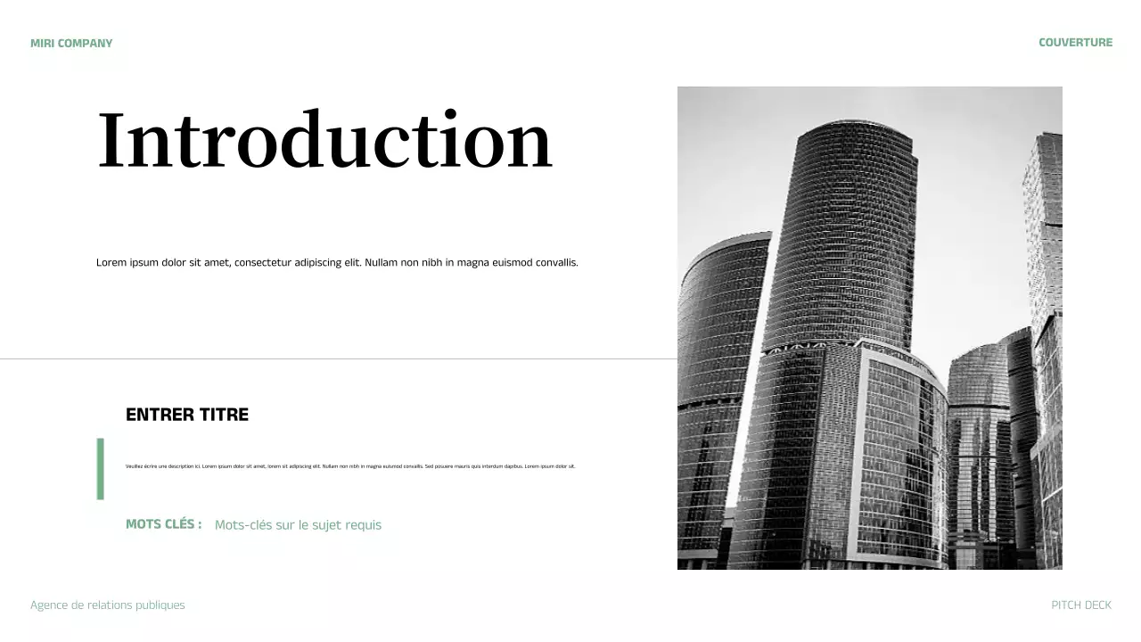 résumé vert présentation de l'entreprise