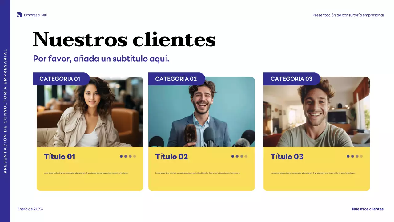 presentación de empresa moderna azul