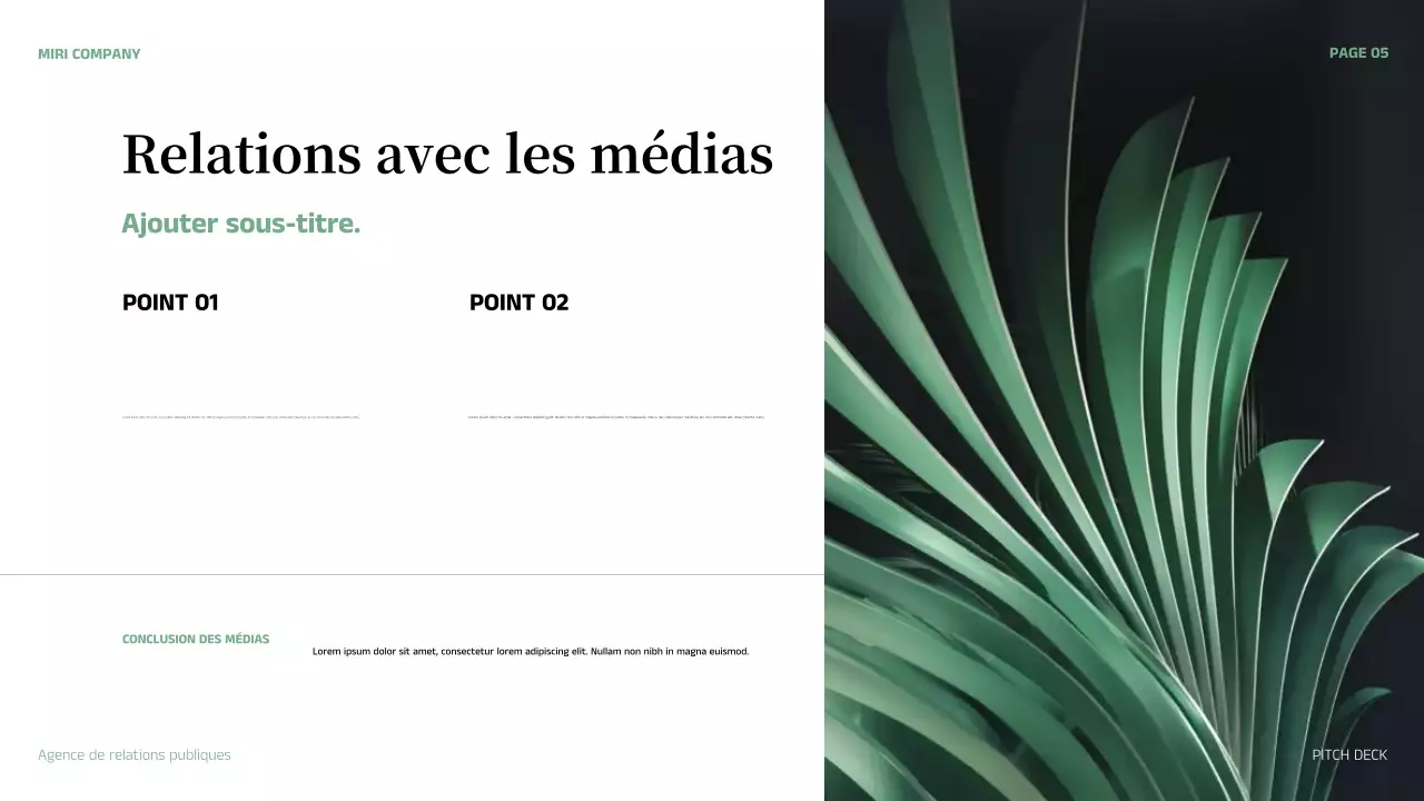 résumé vert présentation de l'entreprise