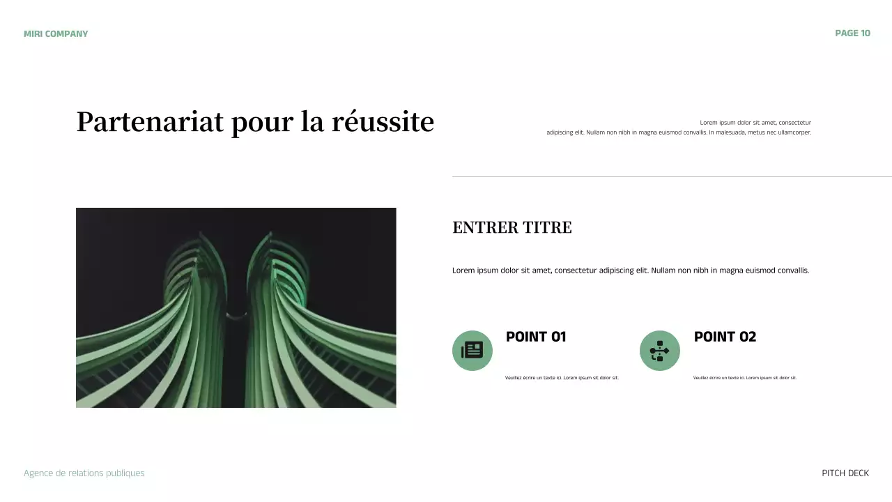 résumé vert présentation de l'entreprise