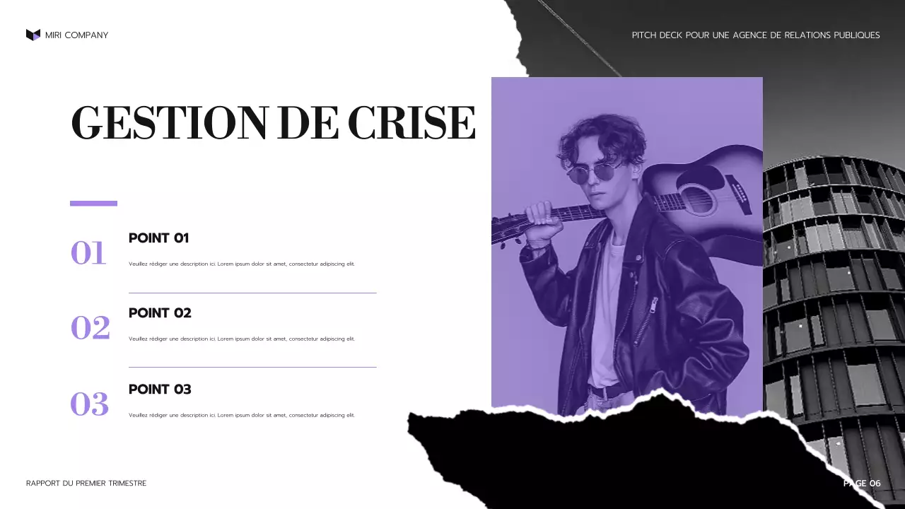 présentation de l'agence moderne en violet