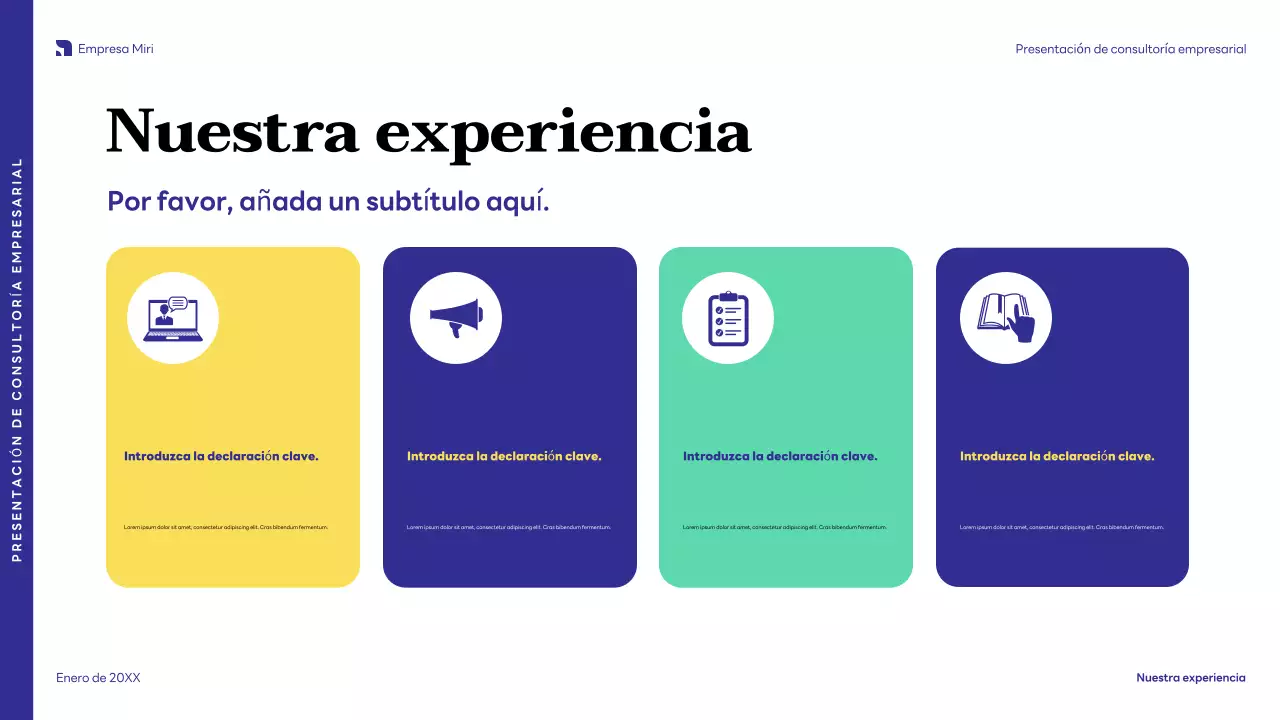 presentación de empresa moderna azul