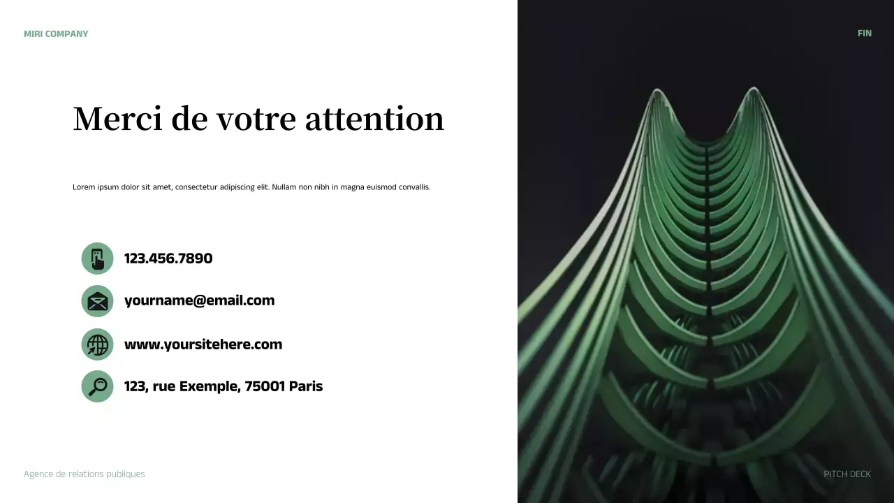 résumé vert présentation de l'entreprise