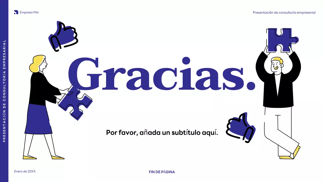 presentación de empresa moderna azul