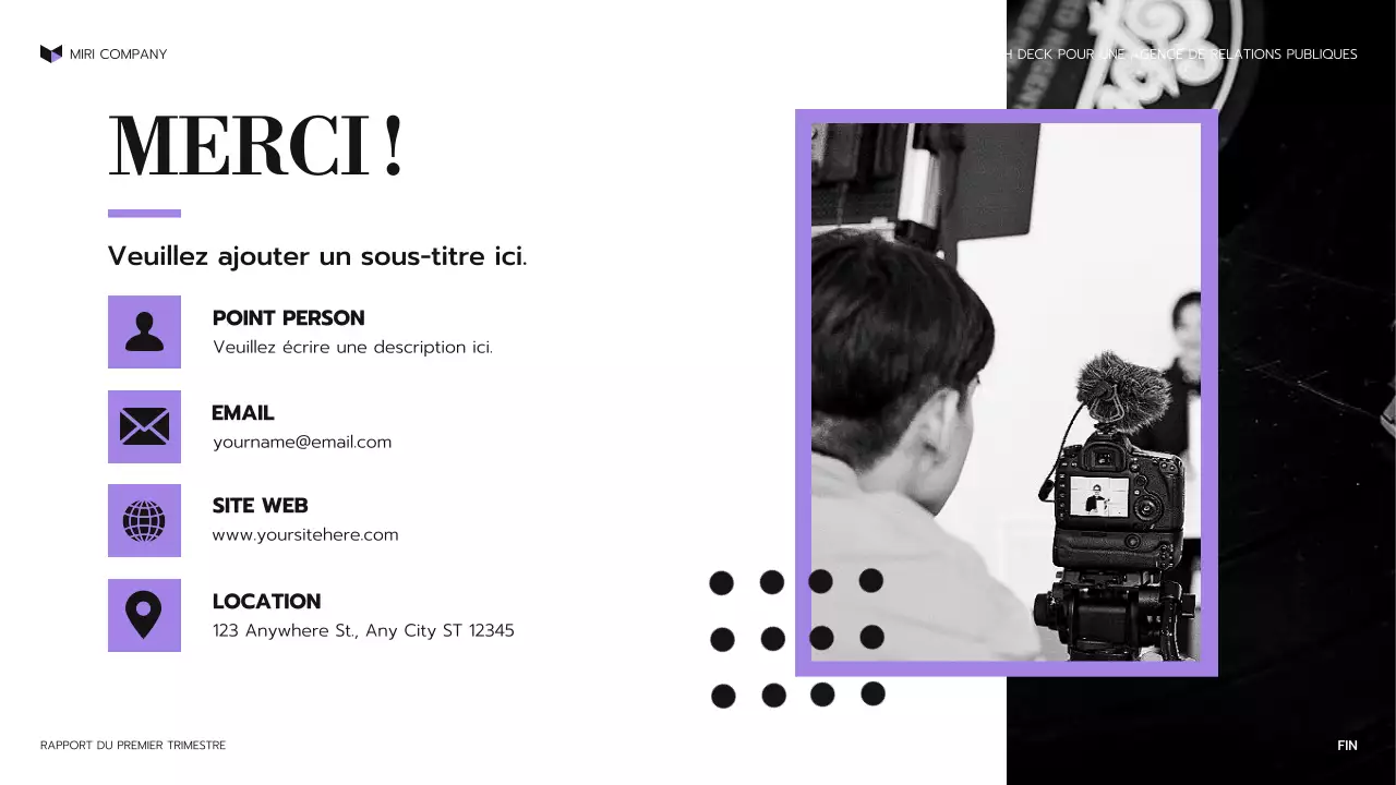 présentation de l'agence moderne en violet